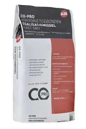 Co-pro anhydrietgebonden egalisatiemiddel A30 fast dry Fabrieksprijs