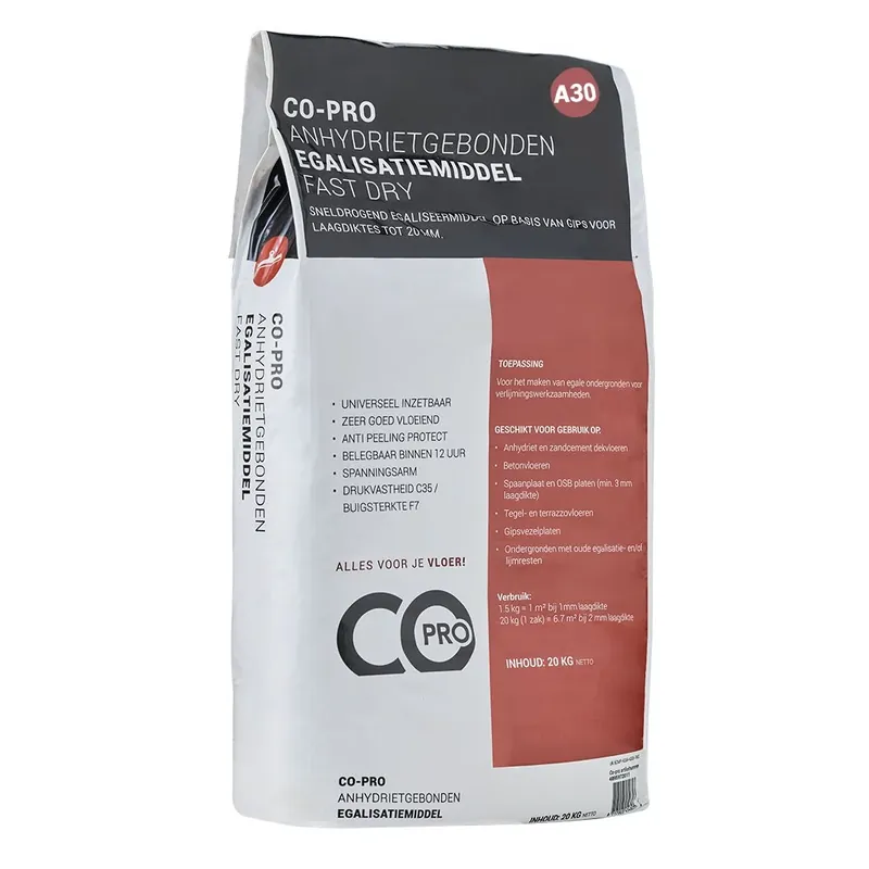 Co-pro anhydrietgebonden egalisatiemiddel A30 fast dry Fabrieksprijs