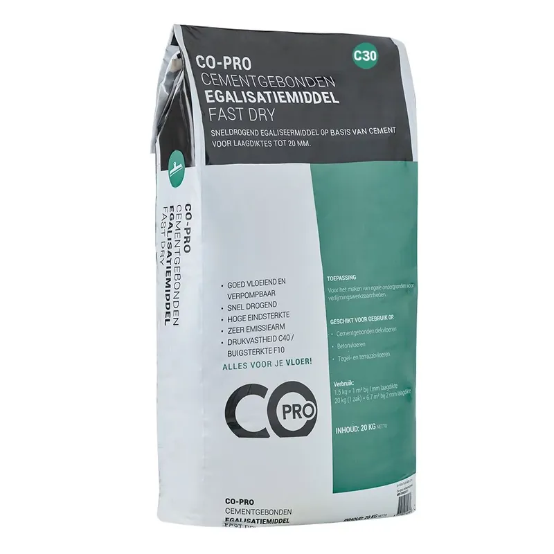 Co-pro cementgebonden egalisatiemiddel C30 fast dry Must-Have