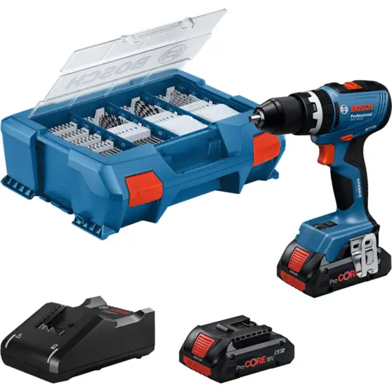Beste Prijs Bosch GSB 18V-65 2X 4,0 AH + 82X ACC P&C-CASE ACCUKLOPBOORSCHROEVENDRAAIER