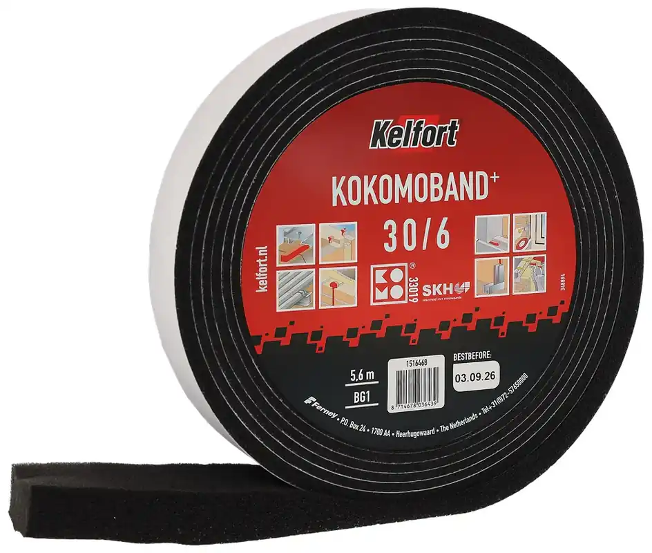 Kelfort KOMOBAND ZWART 30X30 ROL 5.6M Tijdelijk Beschikbaar