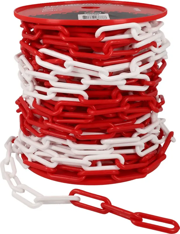 Fabrieksprijs Kelfort PVC KETTING ROOD/WIT 6MM PER M