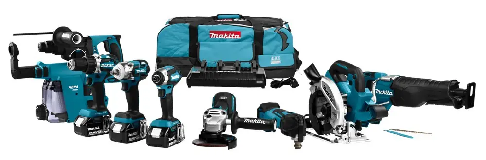 MAKITA DLX8026TW1 18V COMBISET VOOR (SLAG)SCHROEVEN, (KLOP)BOREN, SLIJPEN, ZAGEN Favoriet