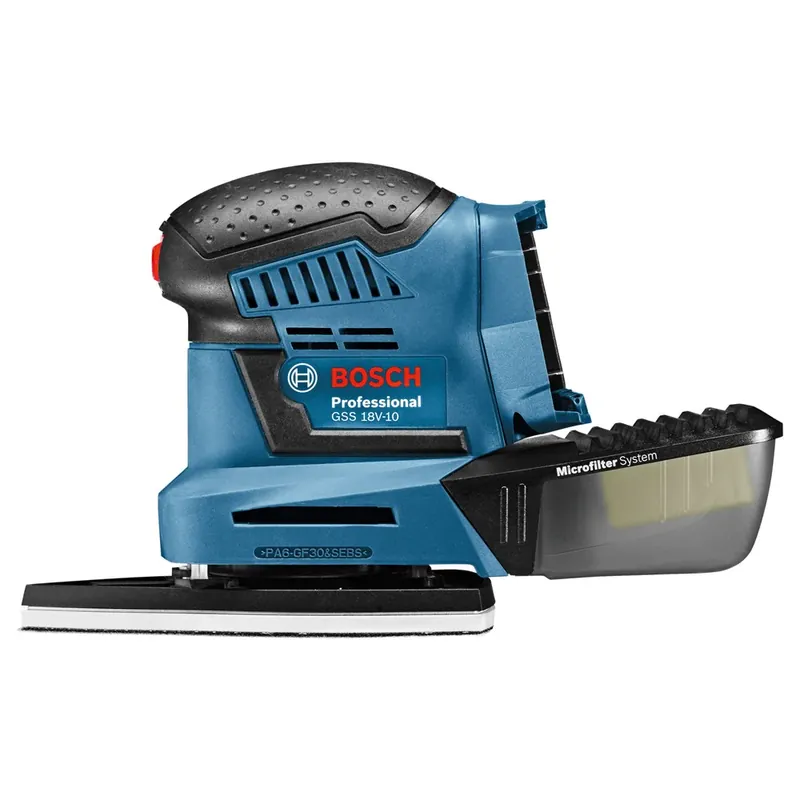 BOSCH GSS 18V-10 ACCU VLAKSCHUURMACHINE C&G, 3X VOETPLAAT MET SCHUURPLATEAU, 3X Laatste Kans