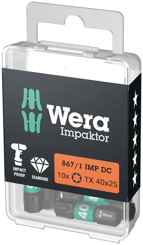 WERA BIT "IMPAKTOR" TX40 25MM 1/4" DIN3126 E6,3 - IMPACT BIT Korting