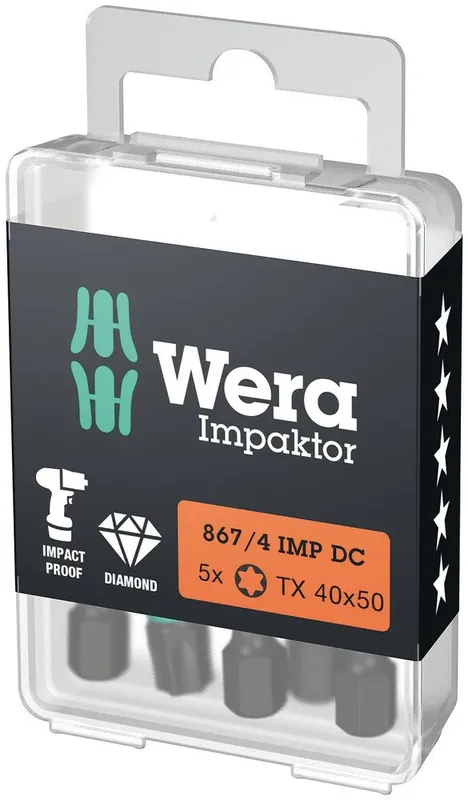 WERA BIT "IMPAKTOR" TX40 50MM 1/4" DIN3126 E6,3 - IMPACT BIT Bestel Nu