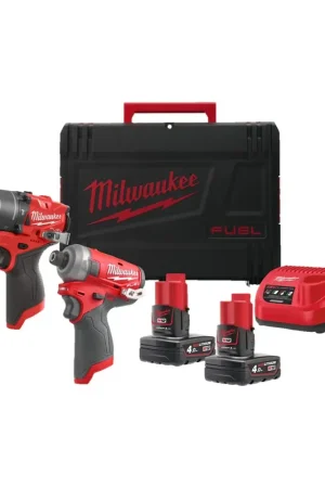 Goedkoop MILWAUKEE® MILWAUKEE M12 FPP2E2-402X M12 FUEL POWERPACK (M12 FPD, M12 FQID, 2 X M12B4 ACCU,