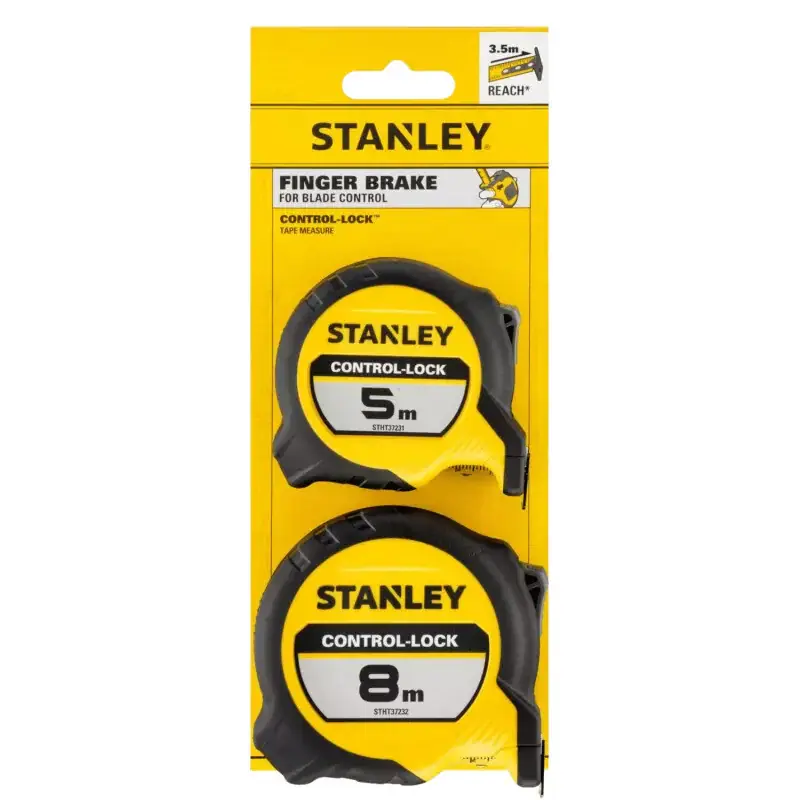 Stanley DUOPACK ROLBANDMAAT CONTROL-LOCK 5M 8M Laatste Kans