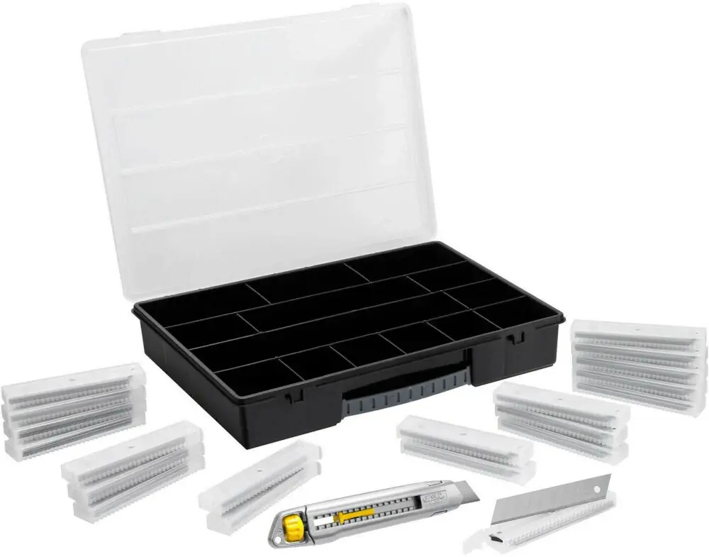 Fabrieksprijs STANLEY Afbreekmes 18mm + 20 Dispensers met 10 Reservemesjes in Organiser - STHT10019-9