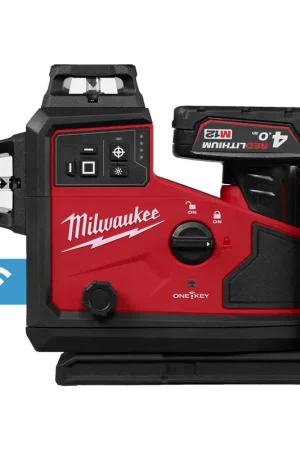 Actieprijs MILWAUKEE® M12 A3PLO-401C DRIEDEMENSIONALE LASER MET 3 360° LASER CIRKELS