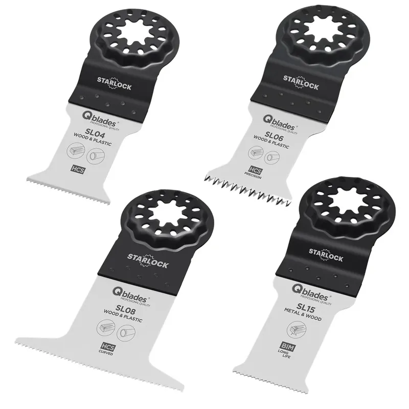 Gratis Retour Qblades 4-delig Multitool Zaagbladenset Hout en Metaal Starlock SL92