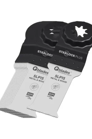Merkproduct Qblades Multitool BiM Zaagblad Hout en Metaal Starlock Plus 28x60mm SLP15 11st
