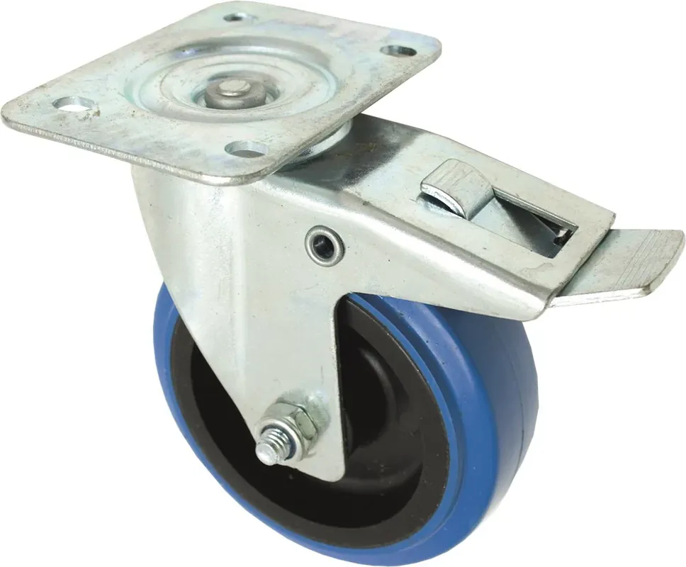Lage Prijs Kelfort Zwenkwiel Blauw met Rollager Gegalvaniseerd 100mm - 1519408