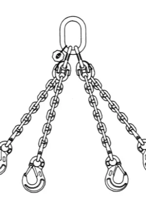 Gecertificeerd Estil Ketting Viersprong 2m 4 Ton 4250 / 3000kg bij 45/60gr - EK4-8SC