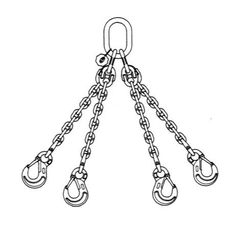 Gecertificeerd Estil Ketting Viersprong 2m 4 Ton 4250 / 3000kg bij 45/60gr - EK4-8SC
