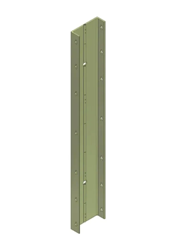 Paschal BEKISTINGELEMENT SCHARNIERHOEK 125 9,5 X 9,5 X 125 CM MET KLEMPUNTOPENINGEN Direct Beschikbaar