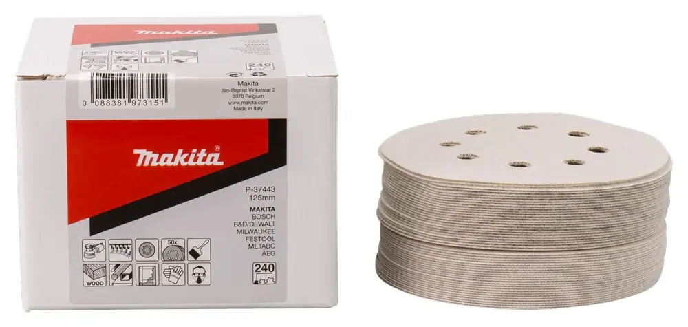 Goedkoop Makita SCHUURSCHIJF 125MM K240 WHITE VELCRO