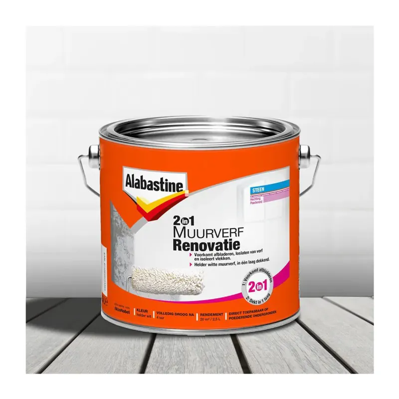 Alabastine 2 in 1 Muurverf Renovatie Gereduceerde Prijs