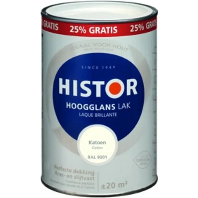 Histor Perfect Finish Alkyd Hoogglans Katoen Langdurige Glans en Bescherming Exclusieve Aanbieding