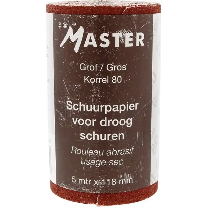 Master Schuurpapier Op Rol Korrel 80 Ideaal voor Hout en Verwijderen van Verflagen Hoge Kwaliteit