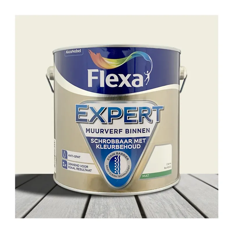 Goedkoop Flexa Expert Muurverf Binnen RAL 9001 Crèmewit