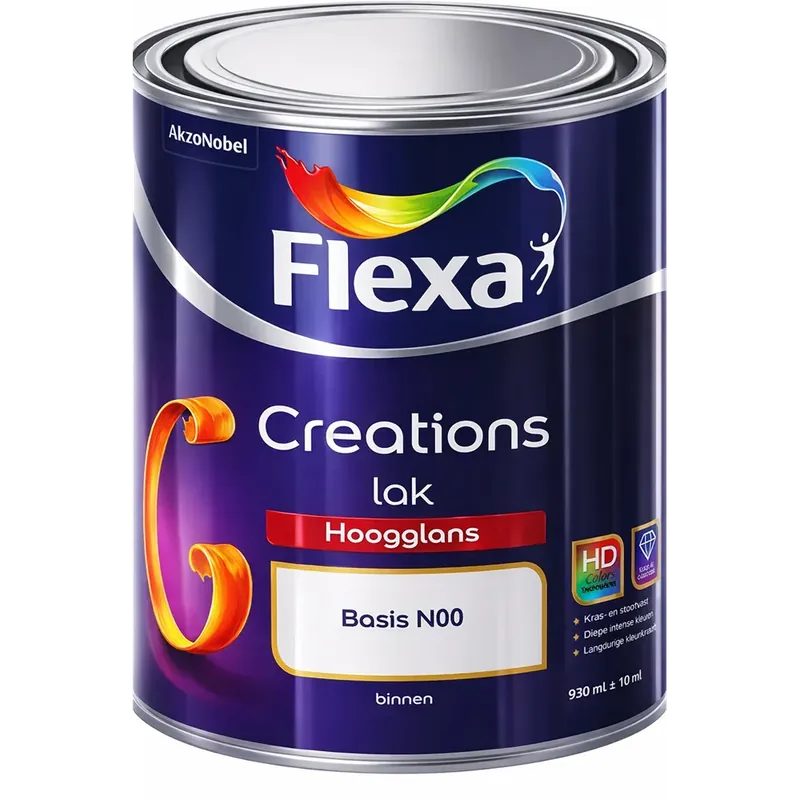Hete Deal Flexa Creations Lak Hoogglans 0,5L Base N00