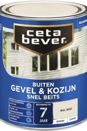 Fabrieksprijs CetaBever Gevel & Kozijn Snel Beits RAL 9001
