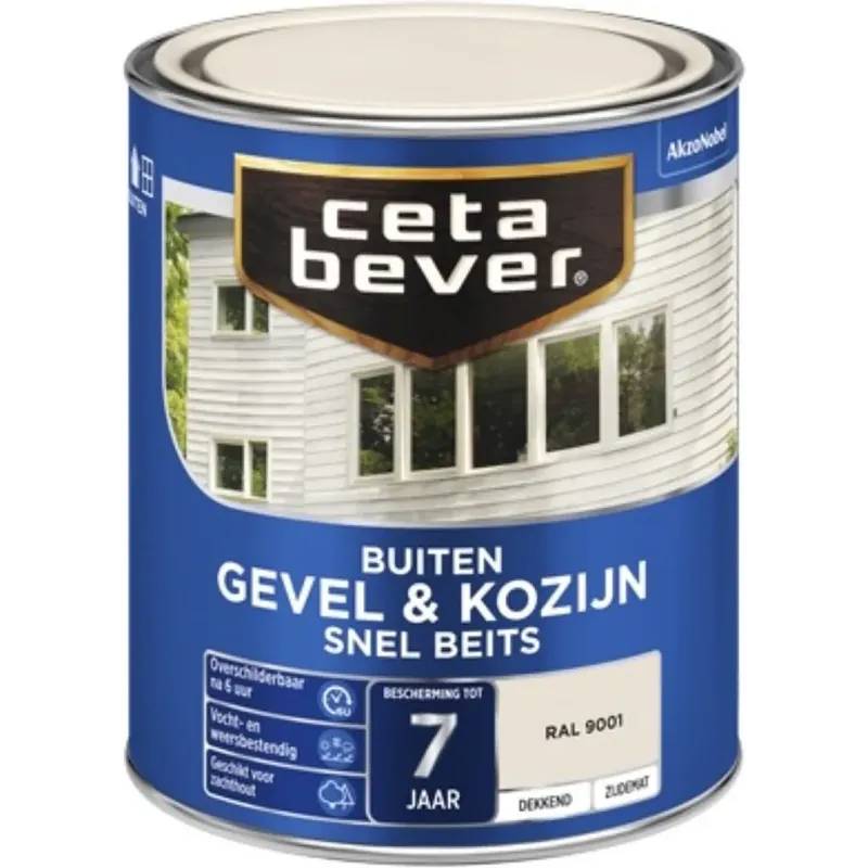 Fabrieksprijs CetaBever Gevel & Kozijn Snel Beits RAL 9001