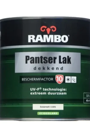 Direct Verzonden Rambo Pantserlak Ivoorwit Zijdeglans 2,5 liter