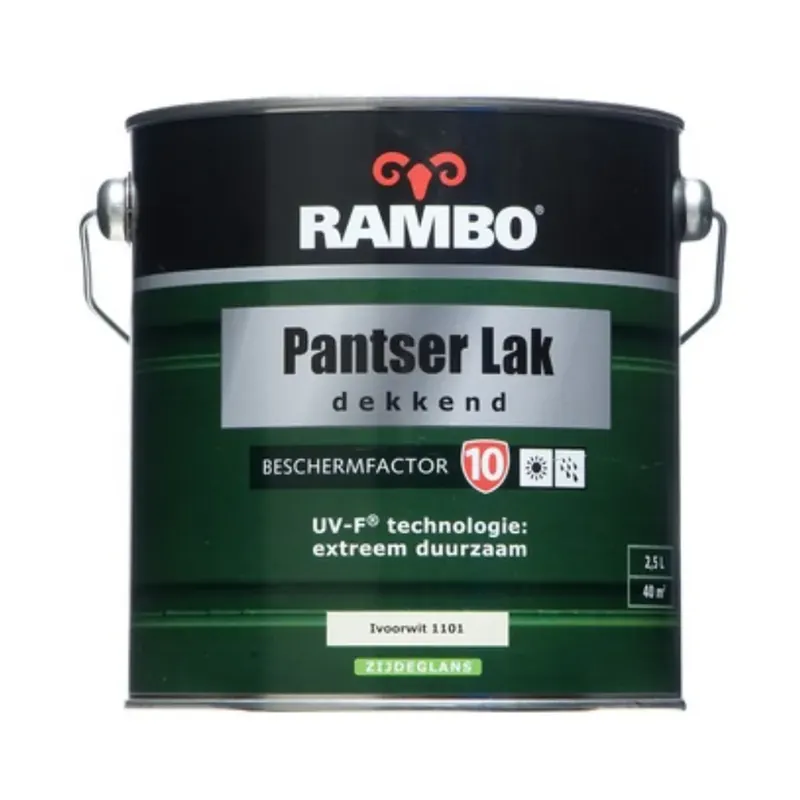 Direct Verzonden Rambo Pantserlak Ivoorwit Zijdeglans 2,5 liter