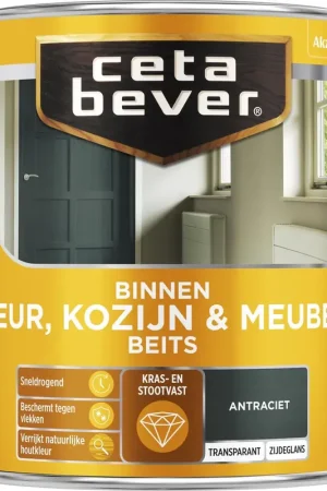 CetaBever Deur, Kozijn & Meubelbeits Zijdeglans Antraciet Finale Uitverkoop