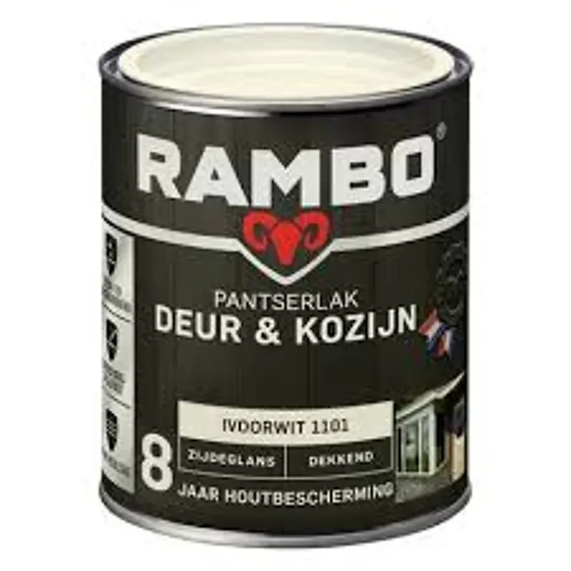 pantserlak deur en kozijn dekkend ZG ivoorwit 1101 0,75L Bestseller
