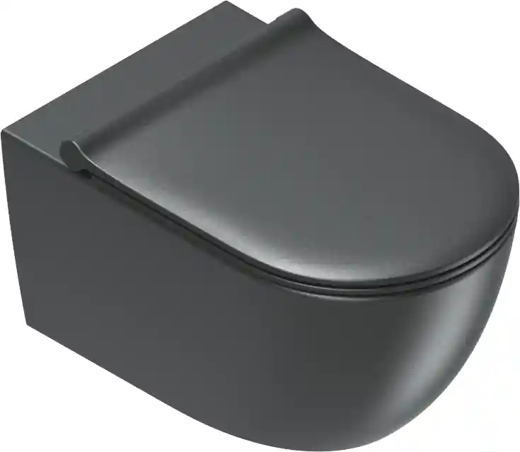 Catalano Sfera Tonalita wandcloset Silentech, Twinglaze zonder spoelrand 55cm mat zwart 0511550022 Actieprijs