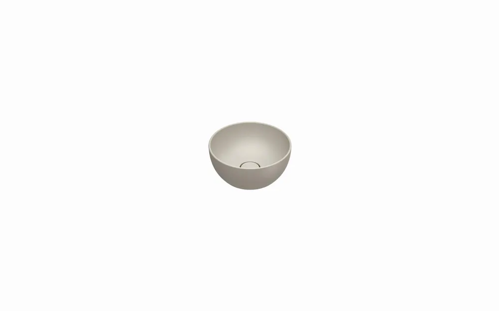 Hete Deal Catalano Tonalita Sfera rond waskom, antibacterieel, zonder overloop. 32 cm diameter, h14 cm. Mat sabbia