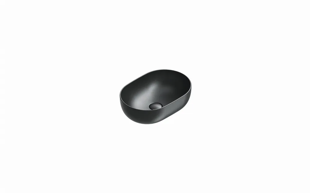 Gereduceerde Prijs Catalano Tonalita Sfera waskom, antibacterieel, zonder overloop. 50x35 cm, h16 cm. Mat zwart