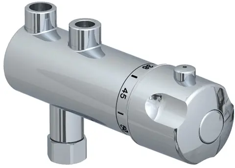 Compact (onderbouw )thermostatisch mengapparaat, met keerkleppen en vuilfilters Beperkt Aanbod