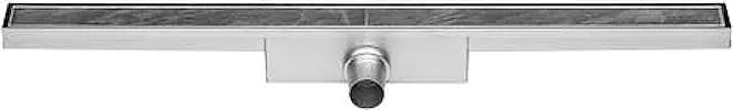 Easy Drain Compact 30 RVS douchegoot 80 cm met tegelrooster zijuitloop inbouwdiepte = 73mm waterslot = 30mm EDCOMT80030 Finale Uitverkoop