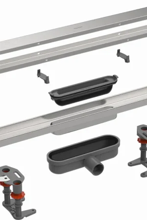 Beste Prijs Easy Drain Compact Clean RVS douchegoot 70 cm met dryphon en RVS zero rooster zijuitloop inbouwdiepte = 75mm waterslot = 30mm EDCOM30ZTDRY700