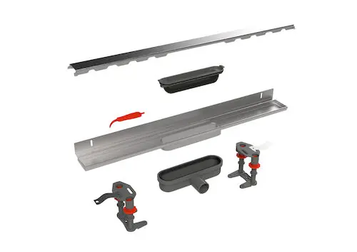 Uitverkoop Easy Drain Compact RVS douchegoot 80 cm met dryphon en zero rooster 80x46x65cm EDCOM30ZWDRY-800
