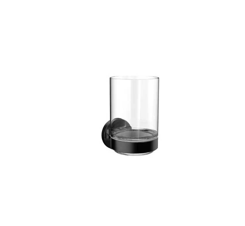 Nieuw Emco Round, glashouder, zwart met helder glas