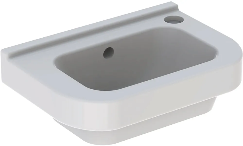 Geberit 300 Basic fontein 36 cm met kraangat rechts en overloop wit S8400100000G Direct Beschikbaar