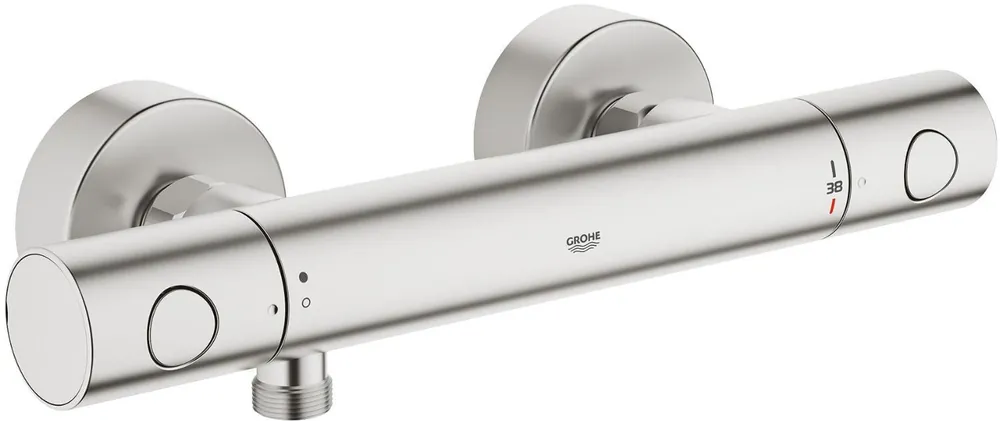 Snelle Levering Grohe Grohtherm 1000 Cosmopolitan M douchethermostaat z. omstel m. koppelingen HOH=15cm EcoJoy en volumegreep m. ecobutton supersteel 34065DC2