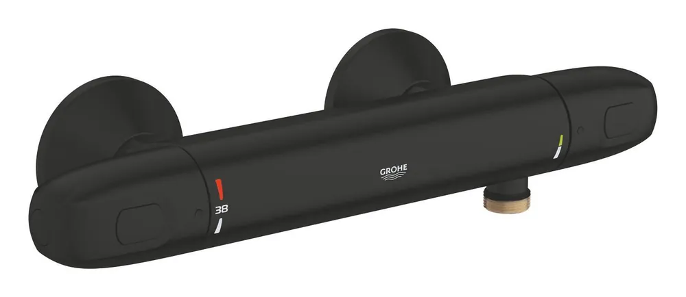 Grohe Grohtherm 1000 New douchethermostaat z. omstel m. koppelingen HOH=15cm mat zwart 348142433 Bestseller