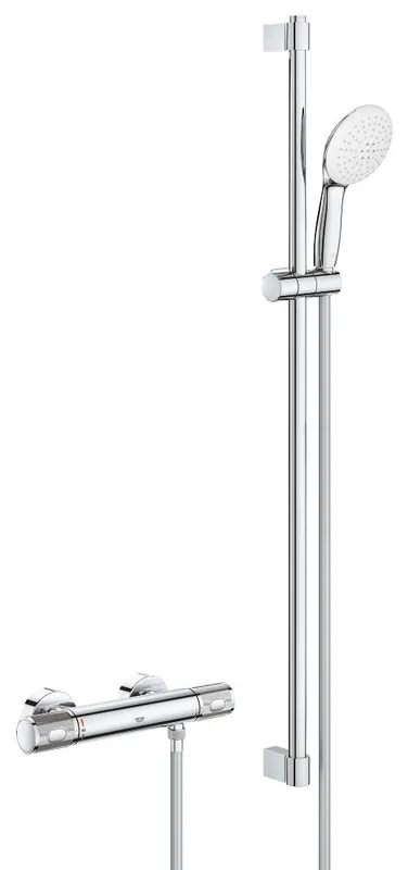 Exclusieve Aanbieding Grohe Grohtherm 1000 Performance comfortset m. douchethermostaat m. koppelingen HOH=15cm m. glijstang 90cm en handdouche m. 2 straalsoorten chroom 34835001