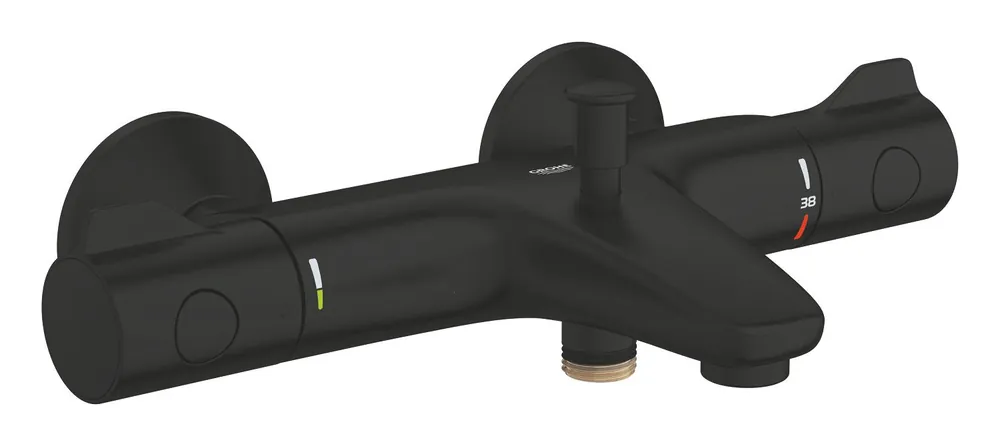 Lage Kosten Grohe Grohtherm 800 badthermostaat m. omstel m. koppelingen HOH=15cm mat zwart 1022032430