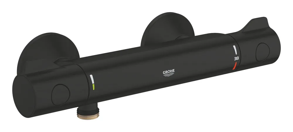 Seizoensaanbieding Grohe Grohtherm 800 douchethermostaat z. omstel m. koppelingen HOH=15cm mat zwart 1022022430
