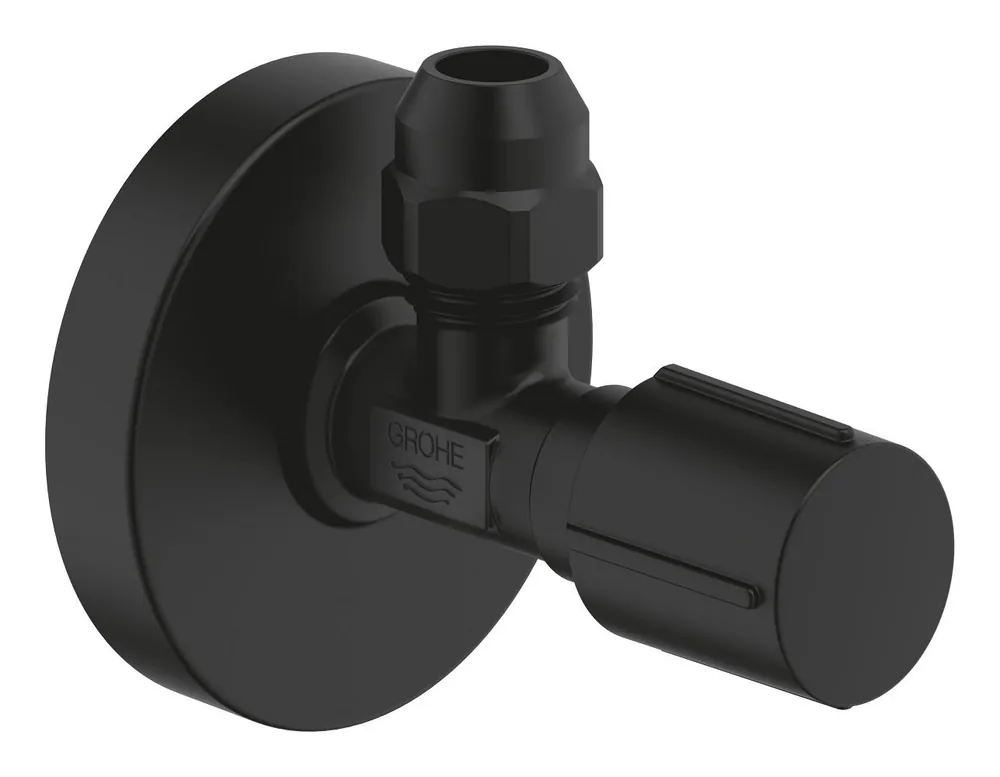 Grohe hoekstopkraan knel 1/2"x3/8" met metalen greep phantom black 22074KF0 Merkproduct
