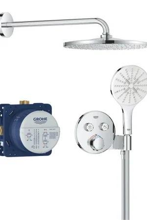 Bestel Nu Grohe Precision Smart Control showerset compleet m. handdouche Ø15cm m. 3 straalsoorten en hoofddouche Ø31cm m. inbouw douchekraan therm. rond m. 2 functies chroom 34877000