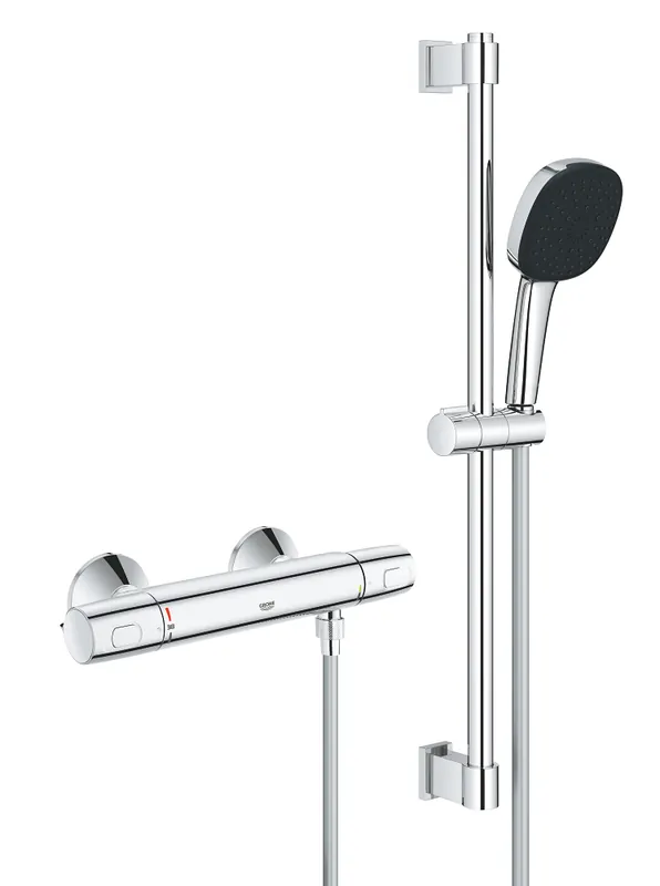 Koopje Grohe Precision Trend New doucheset m. douchethermostaat m. koppelingen 60cm m. handdouche m. 3 straalsoorten chroom 34237003