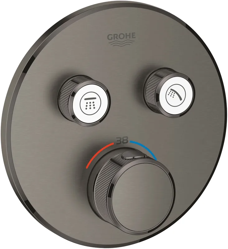 Express Levering Grohe SmartControl afbouwdeel v. inbouwkraan thermostatisch m. omstel v. 2 functies rond brushed hard graphite 29119AL0